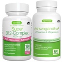 Super B12-Complex 1000 Live + Advanced Ashwagandha KSM-66, L-Theanine & Magnezyum Sche, High Abxia Sublingual Vitamin B12 + Multi Action Adaptogen Kompleksi, Igennus