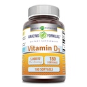 Amazing Formulas Vitamin D3 (Cloncalciferol) Supplement | 5000 I per Service | 180 Softgels | Non-GMO | Gluten-Free | Made in USA