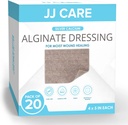 J CARE Silveruba Alginate Yara Giymek (Pazar 20) 4x5, Gümüş Alginate Yara Giymek Bireysel Olarak Packed, Highly Absorbent Non-Adherent Bandages for Yara Care