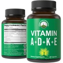 Peak Performance Vitamins D 5.000 iu + A + K + E All in 1 Easy to Swallow Vegan Capsule. ADK Vitamini E D3 K2. Mood için Temel Vitaminler, Immune, Bone, Vision, Heart