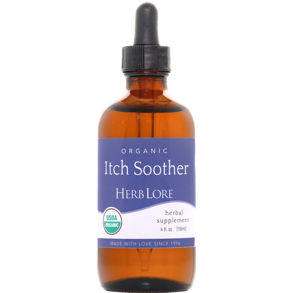 Herb Lore Organik Itch Soother Tincture - Soothes Itchy Gebelik Skin & Rash, Sıvı Süt Butle, Dandelion & Sarı Dock Liver Support Supplement Drops (4 fl oz)