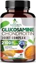 Glucosamine Chondroitin MSM 2100 mg Kompleksi - Ortak Hareketlilik ve Konwellia ile Erkekler ve Kadınlar için Ortak Destek Tamamı, Triple Strength Glucosamine Supplements - 60 Capsules