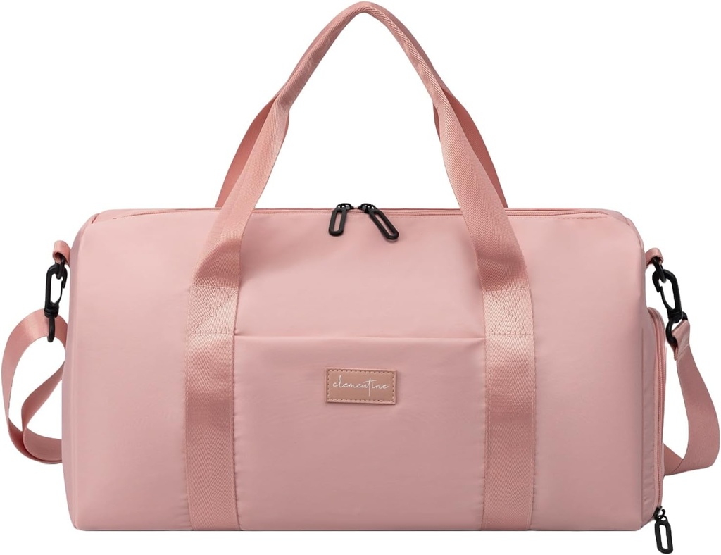 Ayakkabı Karşılaştırması ve Wet Pocket ile Kadınlar için Spor Bag | Hafif Gym Duffle Bag Motivasyonsal Sözler ve Grafik Tasarımlar | Egzersiz ve Geceler için Büyük | Rose