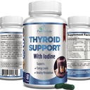 Tiroid Destek Iodine - Metabolism ATM, Enerji ATM, Focus - Premium Non-GMO Tiroid Tamam 60 Capsules