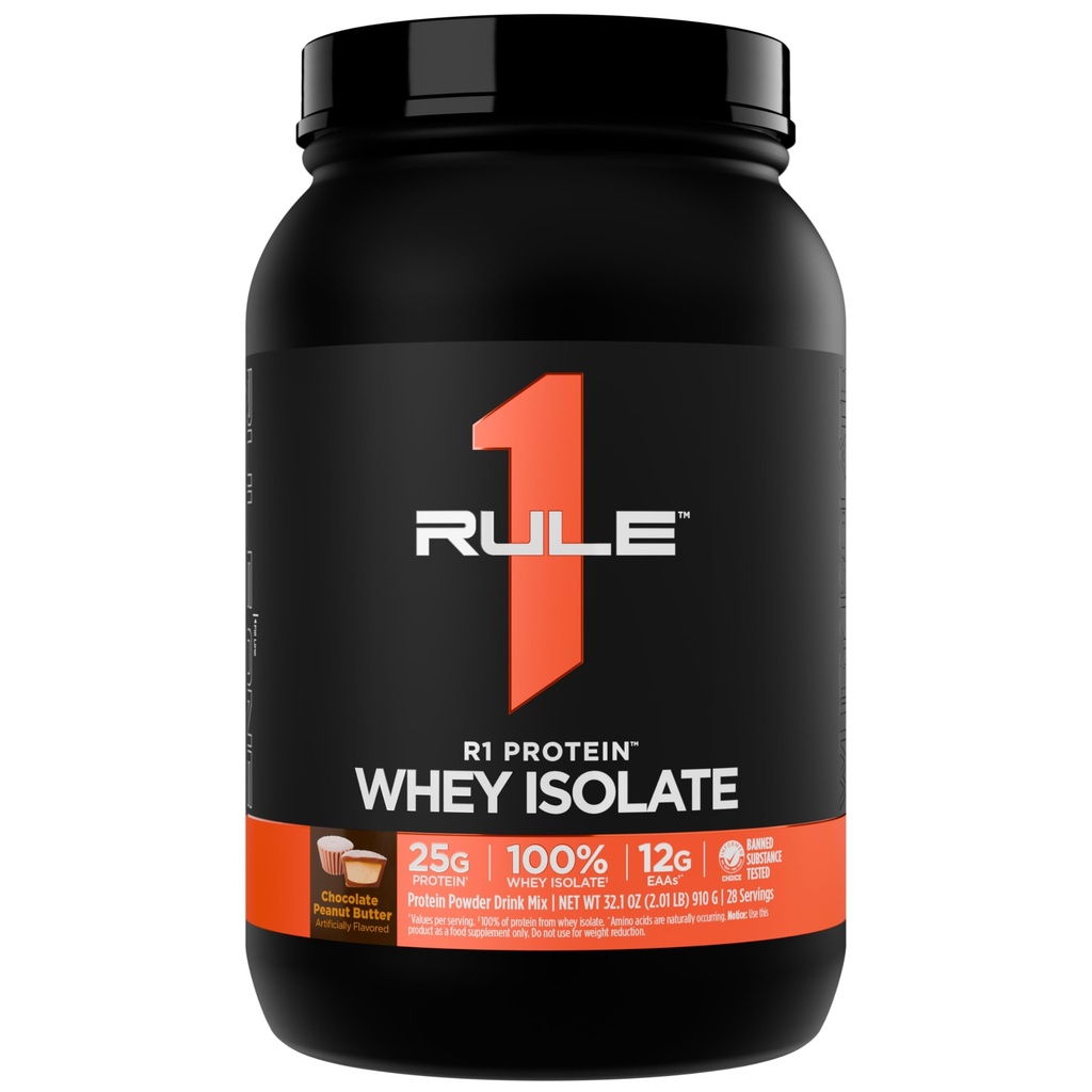 Kural 1 R1 Protein Whey Isolate - 25g protein & 6g BCAA, Workout Recovery (2 Pounds* Chocolate, Peanut Butter) için izolasyonlu ve Hydrolyzed Kaynaklardan Özel olarak