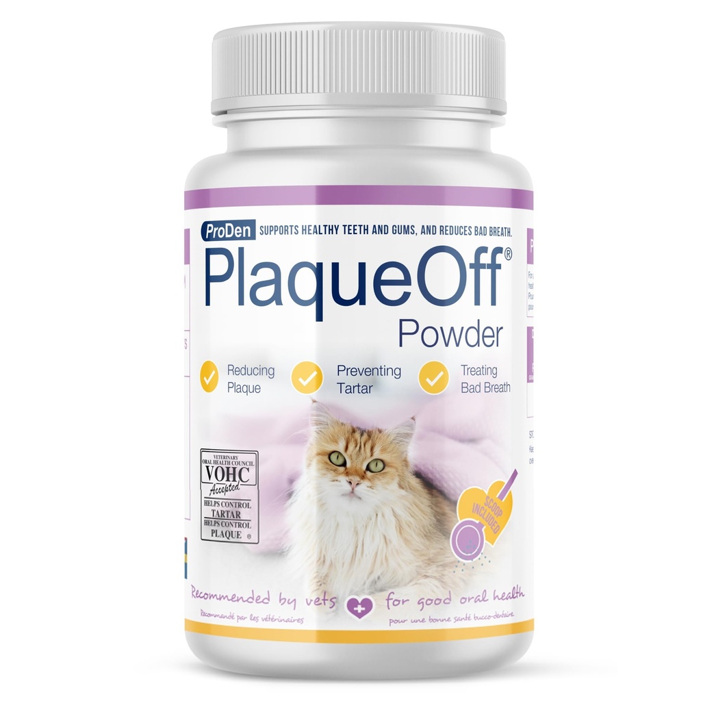 Cats için ProDen PlaqueOff Toz - Plaque & Tartar Fonksiyonu, Breath Freshener, Feline Oral Care - 40g