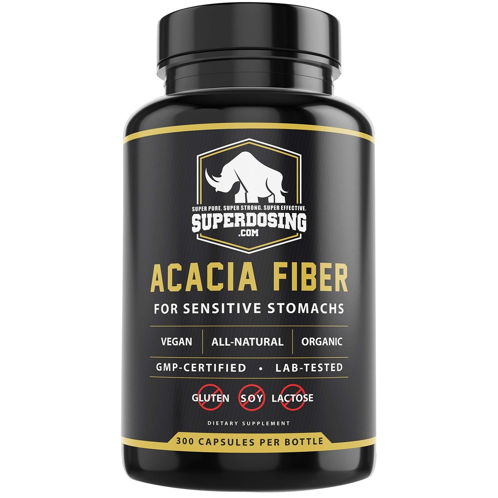 Hızlı Yasası, Organik Acacia Senegal Fiber Capsules 300pk. Doğal ► Fiber Supplement Pill. Vegan Prebiyotik Capsules.