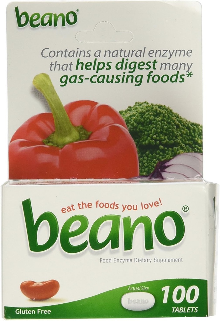 Beano Ekstra Güçlü Gaz Önleme ve Digestion Support Tabletleri, Bloating ve Discomfort'u önlemeye yardımcı olur, 100 Tablet