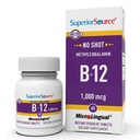 Üstün Kaynak No Shot Mecobalamin B-12 1000 mcg - Vitamin B-12 Enerji Üretimini Desteklemek için, Beyin Sağlığı ve Genel Wellness - Hızlı Absorpsiyon için Sublingual Tabletler - 60 Çözme Tabletleri