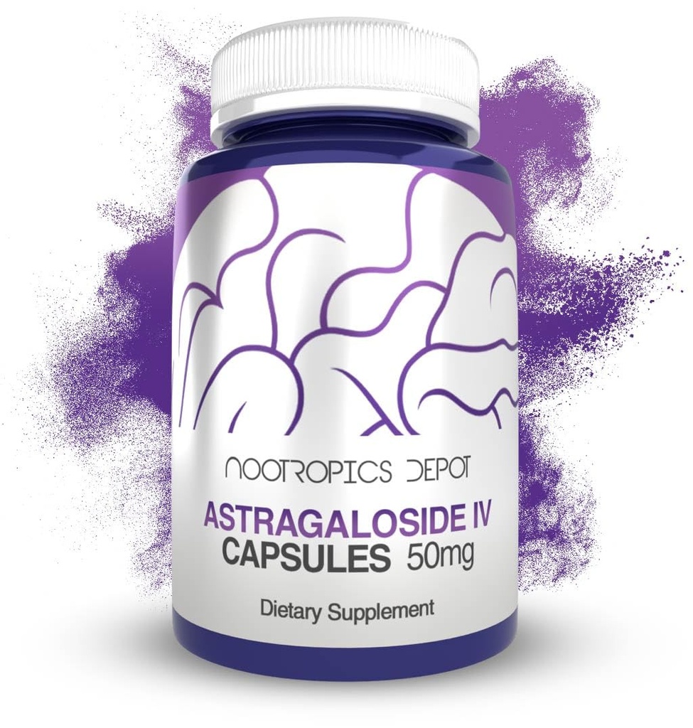 Nootropics Depot Astragaloside IV Capsules | 50 mg |gal Astraus membranaceus | 30 Kont | Neuroprotective, Immune Support, Lengthens Telomeres