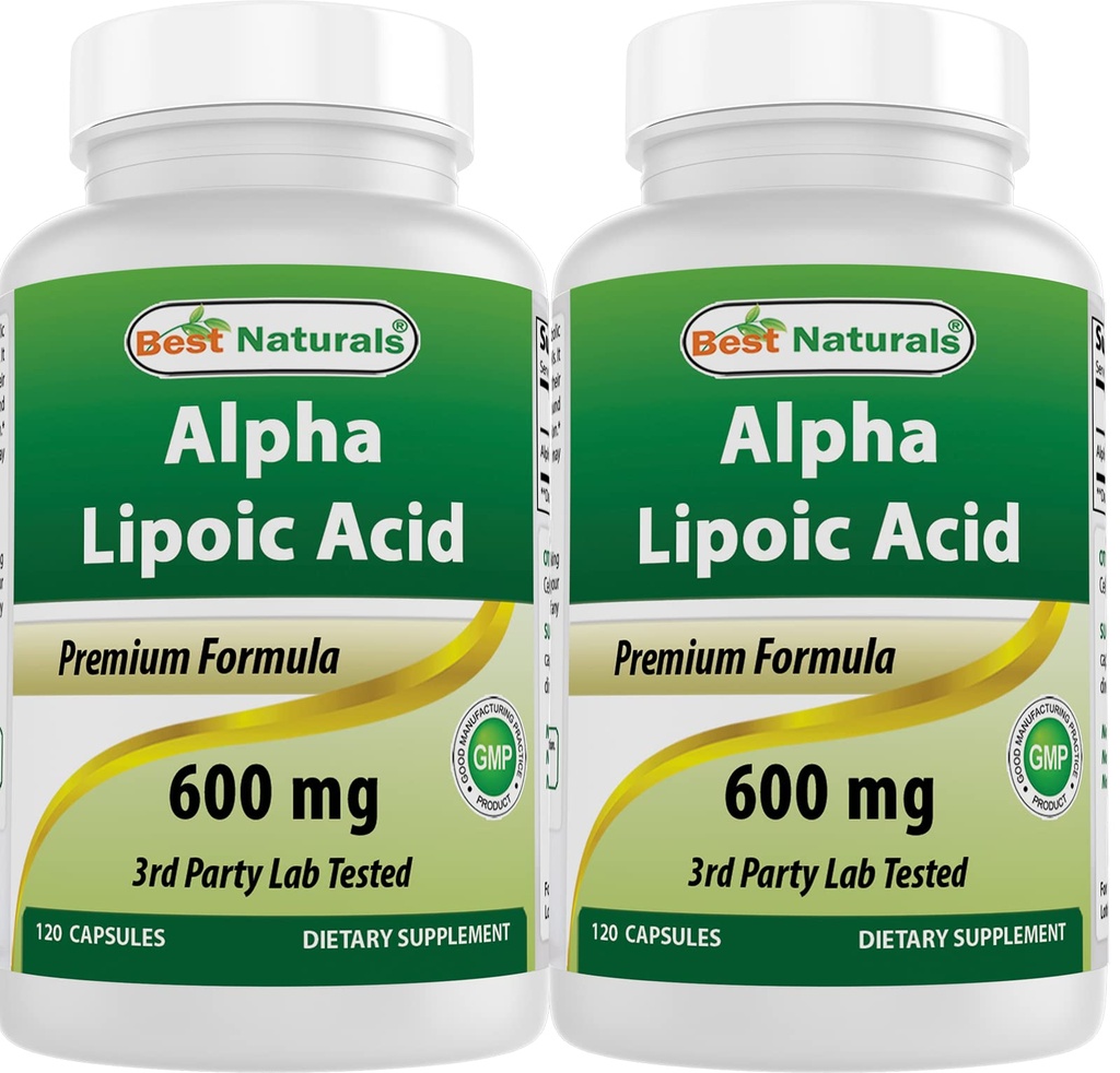 En İyi Doğallar - Alfa Lipoic Asit (ALA) - 600 mg (120 Kont (Pack of 2))