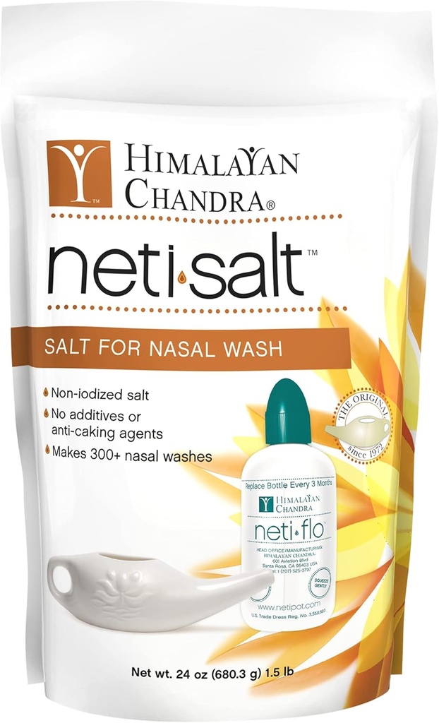 Himalaya Enstitüsü Neti Pot Salt Bag - 1.5 lbs - 2 Paket