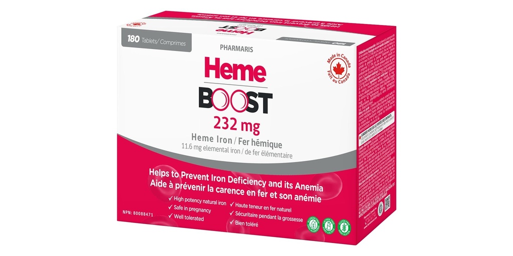 Hemeboost 11.6 mg (232 mg Heme Iron) 180 Tablet | Yüksek Potency Natural Iron Supplement I High Abors & Gentle on Stomach I Iron Pills for Yetişkinler & Safe for Use in Gebelik (3)