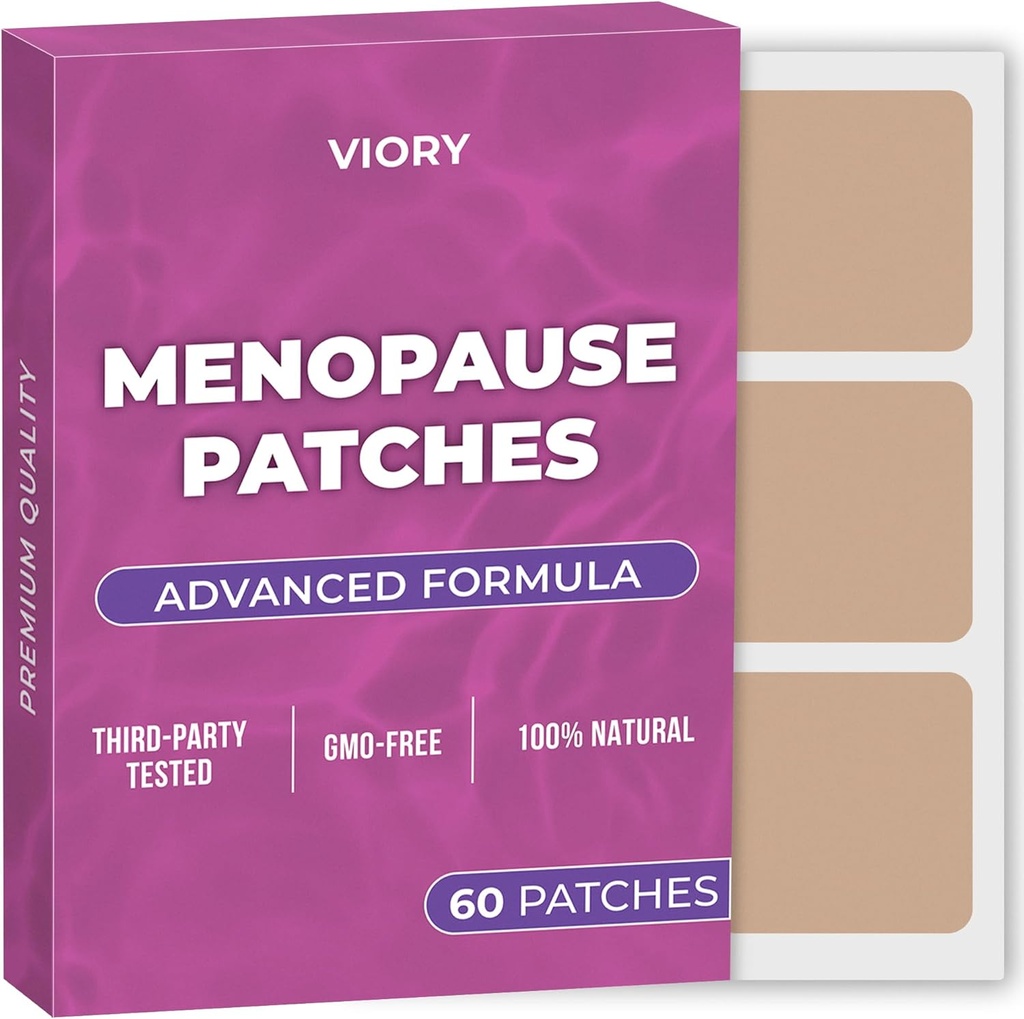 Menopause Relief Patches (160 of 60) - 100% Doğal Patch - Biotin, D, Turmeric Curcumin, B12 - Geliştirilmiş Formula