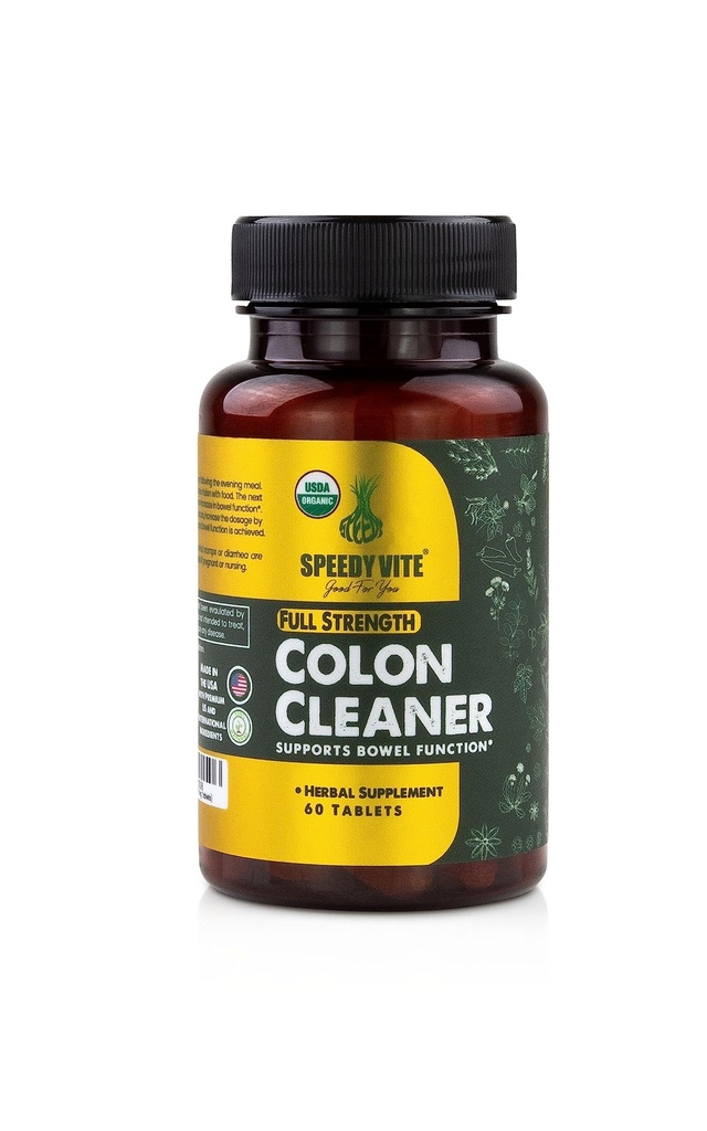 SpeedyVite® Organik Kolon Temiz Full Güçlü - (60 Veg Tabletleri) Organik Cascara Sagrada bark, Oregon Grape Root, Türkiye Rhubarb, Ginger & Fennel. Doğal Supplement - Bowel Fonksiyonlu Destekler*