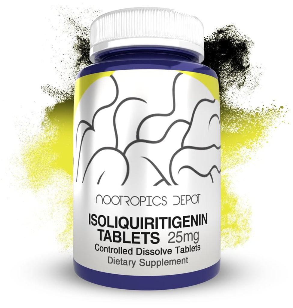 Isoliquiritigenin Controlled Dissolve Tabletler | 60 Kont | 25mg | Licorice Tür | Glycyrrhiza glabra | Mood, Relaxation ve Energy Support