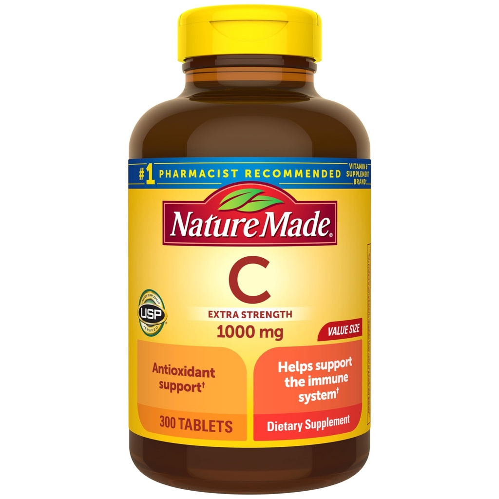 Doğa Immune Desteği için Ekstra Güçlü Vitamin C 1000 mg, Diyetsel Supplement, 300 Tablet, 300 Gün Supply