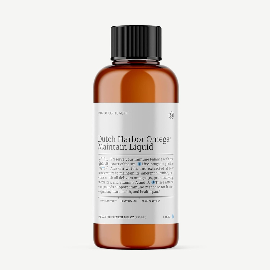 2 Ay Supply - Dutch Harbor OmegaTM | 8 oz., 50 Hizmet, Doğal Limon Flavor | Vahşi Alaskan Cod Liver Fish Oil | DPA, DHA, & EPA