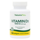 Natures Plus Vitamin D3 (Cloncalciferol) - 1000 iu, 180 Softgels - Sağlıklı Bones & Immune System Support - Bio available Active Form - Gluten-Free - 180 Servisler
