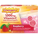 Emergen-C 1000 Vitamin mg C Immune Support Toz Raspberry 30CT, çinko, Manganese, 7 B Vitamini ve Electrolytes for Back to School Essentials