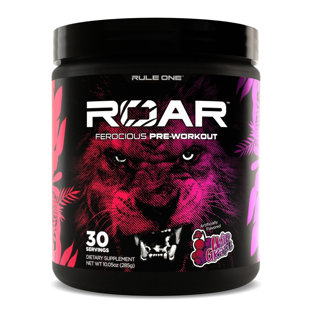 Kural 1 R1 Roar - Kolekine, Beta-Alanine, Citrulline, Electrolytes & Caffeine (30 hizmet, Wild Grape)