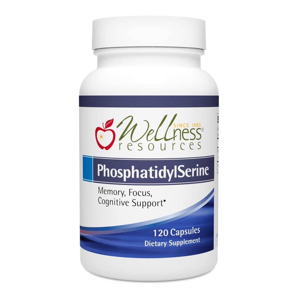 Wellness Kaynakları PhosphatidylSerine Soy-Free Sunflower Kaynağı (100 mg, 120 Capsules) Non-GMO, Vegan ...