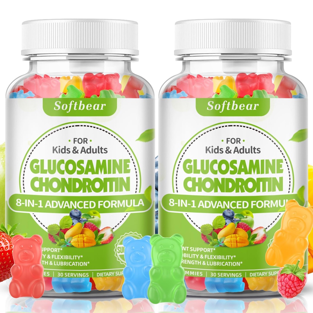Yumuşak taşıma Glucosamine Chondroitin Gummies with MSM Triple Strength, Organik Chewable Glucosamine Chondroitin Supplement for Ortak Destek Vegan Karışık Meyve Flavor 120 Gummies