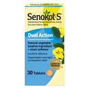 Senokot-S Dual Action Natural Vegetable Laxative Ingredient Plus Stool Softener Tablets, Docusate Sodium, Senna Concentrate, Gentle, Overnight Relief From Occasional Constipation, 30 ct