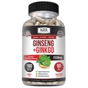 Kaya Naturals Red Panax Ginseng + Ginkgo Biloba - Nootropic Brain Supplement - Bilal ve Concentration Support - Beyin ATM, Focus ve Memory Supplement - 180 Capsules