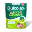 Dulcolax Saline Laxative Soft Chews, Gentle Constipation Relief, Karma Berry Flavor, Magnezyum Hydroxide 1200 mg, 60 Count Count Count