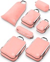 Travel-Packing Cube Bagaj Organizecılar için Büyük Kompresyon Ambalajları 7 Takımları Checked Bagaj-Ultralight, Expandable/Compression Çantaları TRIPPED Travel Gear (Dusty Rose)