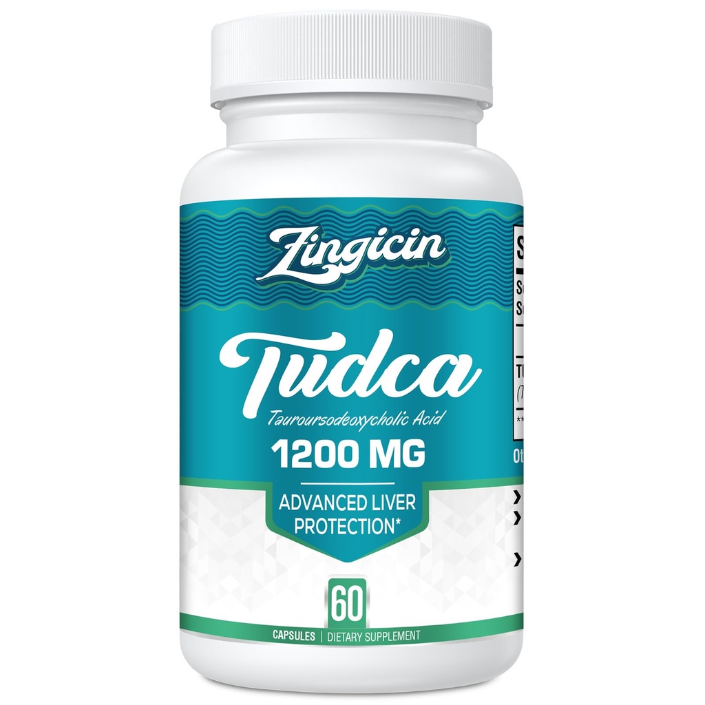 TUDCA Supplement 1200 mg - 60 Veggie Capsules, Liver için Güçlü TUDCA Bile Salts Supplements,Digestion