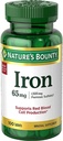 Nature's Bounty I.Ron 65 mg, 325 mg Ferrous Sulfate - Hücre Enerji Desteği - 65 mg - 100 Tablet.