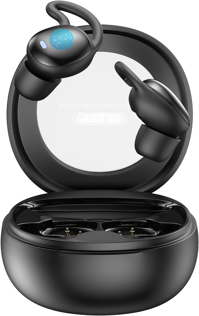 Sleep Kulaklıklar, Side Sleepers için Kablosuz Uyku Earbuds, Mini Earbuds For Sleep, Ultra-Thin Bluetooth 5.4 feets, Comfortable Invisible - Black