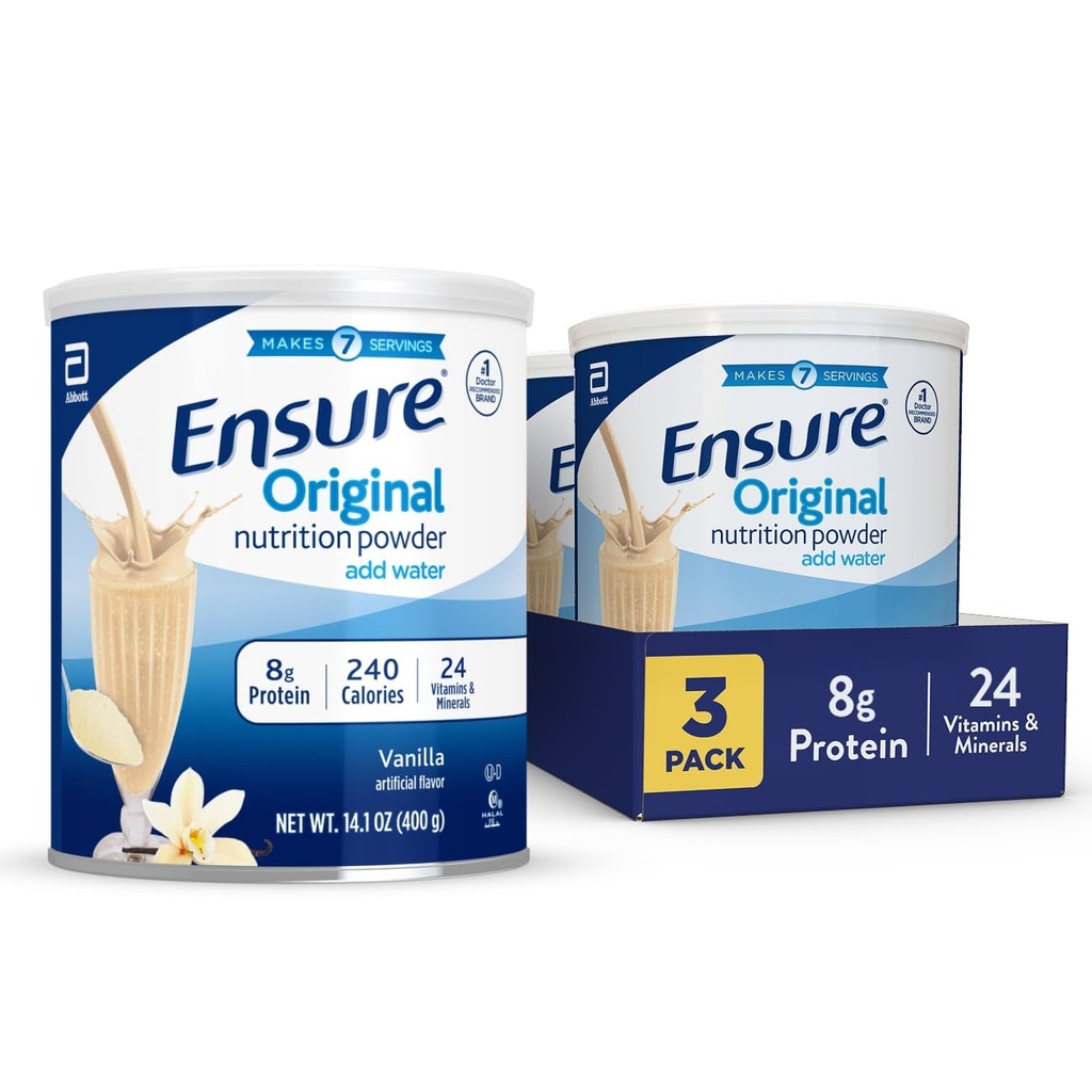 Orijinal Vanilla Beslenme Tozu | Vanilla protein Toz | Küçük Meal Yenileme Shake Mix | 8g protein, 24 Vitamin & Minerals | Immune Health | 14.1 oz - 3 paket