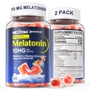2 Pack Sugar Free Melatonin Gummies 10mg 20mg Magnezyum Glycinate Melatonin for Yetişkinler, Ashwagandha, L-Theanine, B6, B12, Lemon Balm ve Chamomile için Deep Relaxation, Antioksi, Vegan,120 Day
