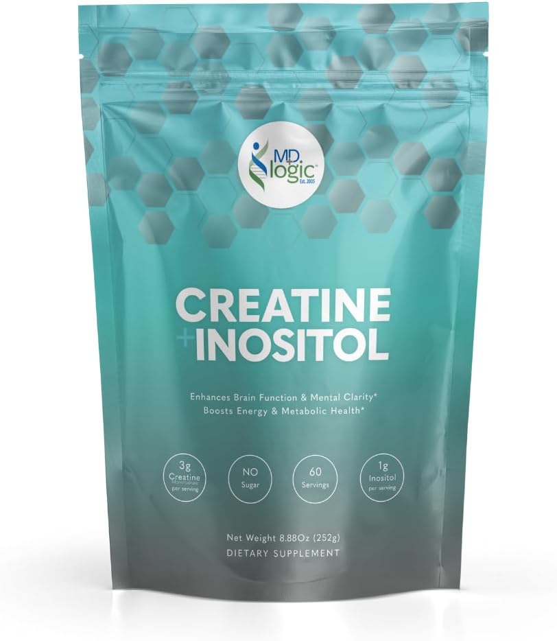 MD Logic Health Kretine + Inositol for Peak Performance & Spirit Clarity, Unflavored - Made in New York