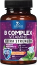 B Kompleks Vitaminleri Capsules - B12 B6 B100 C Biotin Folate & Folic Asit - Kalp için Tamam, Beyin ve Nerve Destek - Immune & Enerji Desteği için Super Complete B-Complex - 60 Capsules