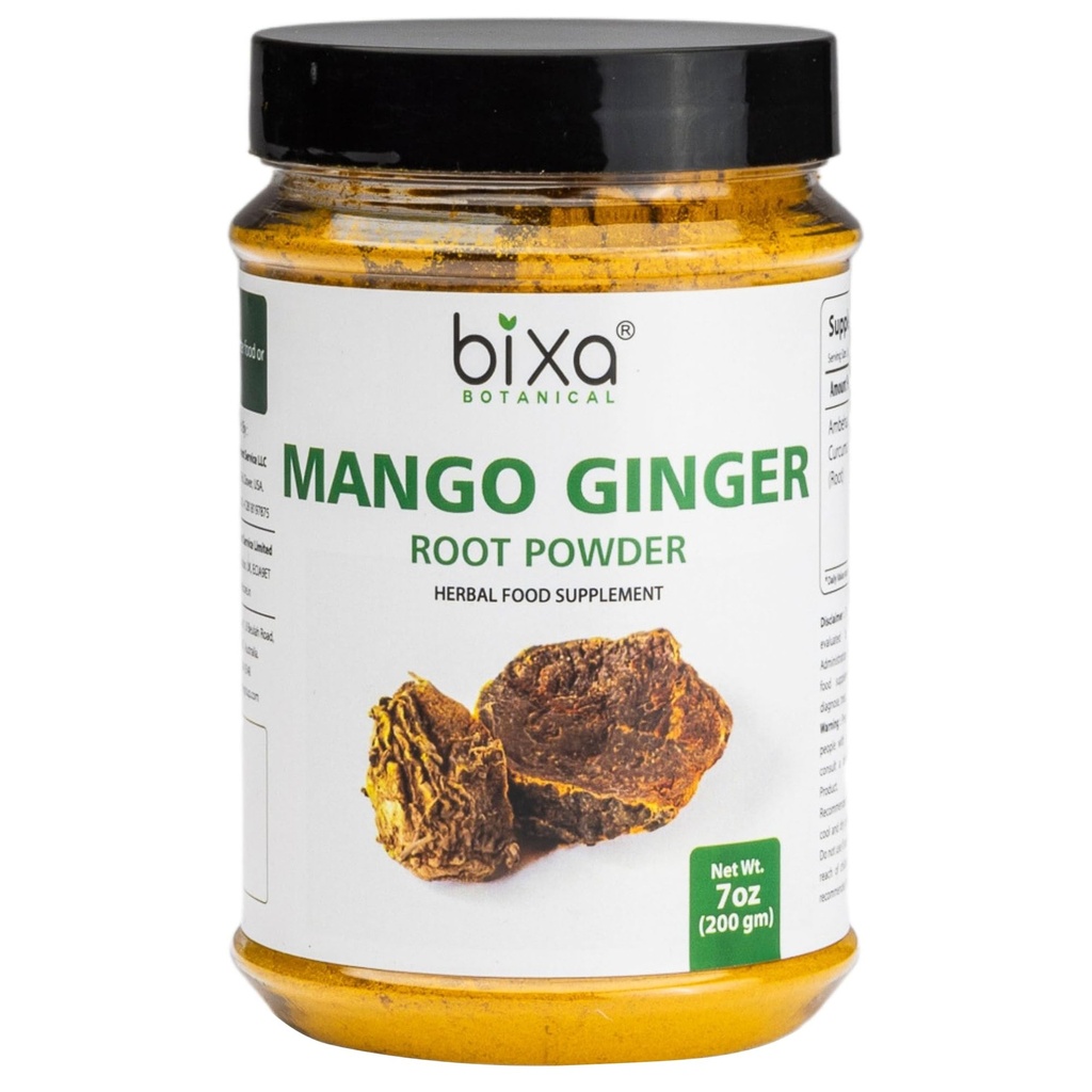 Bixa BOTANICAL Mango Ginger Root Toz | Curcuma Amada | Ambehaldi  Ay Ayurvedic Herbal Supplement | 200 Grams / 7 OZ | Gluten Free, Non-GMO, Steam tedavi edildi, Vegan,% 100 Pure.