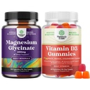 Pure Magnezyum Glycinate 400 mg Per Mood Sleep ve Relaxation ve Vitamin D3 Günlük Wellness veya Bone Muscle & Immune Support