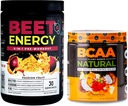 Nutrology Beet Natural O2, Pre Workout Toz, Passion Fruit Flavor (30 hizmet) BCAA Natural, Plant Based BCAA Toz, Orange Coconut Flavor (30 hizmet)