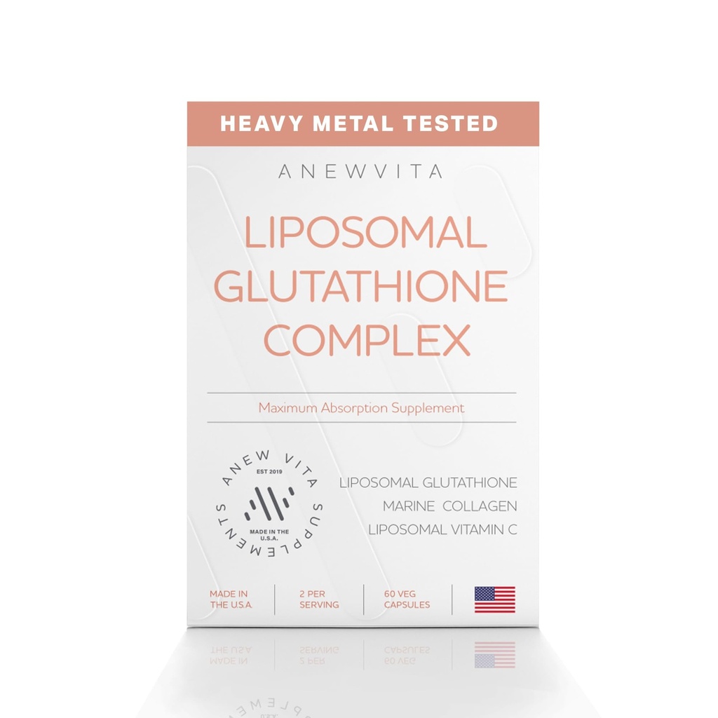 Liposomal Glutathione Supplement ile Marine Collagen ve Liposomal Vitamin C - Premium Skin Care Supplement - Antioksit Skin, Detox & Antioksit Desteği için Aborpsiyon Formül - 60 Capsules