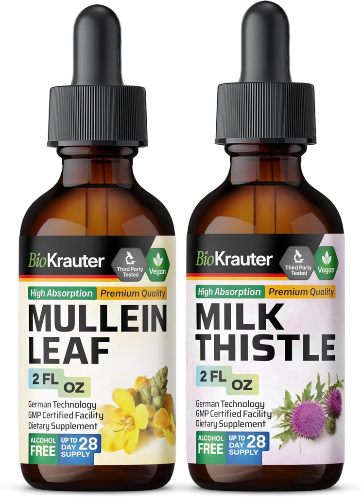 BIO KRAUTER Mullein Tincture 2 Fl. Oz. & Milk Butle Tincture 2 Fl. Oz.