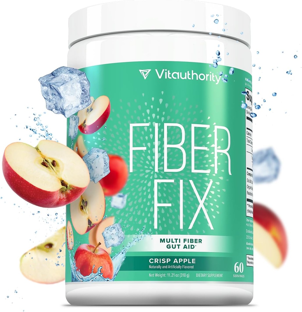 Fiber Supplement Colon Cleanse Prebiotic Powder Detox | Colon Cleanse Detox for Women | Digestive Health Regularity Satiety & Bloating Relief for Women Gut Cleanser & Powder Apple Flavored 60 Servings