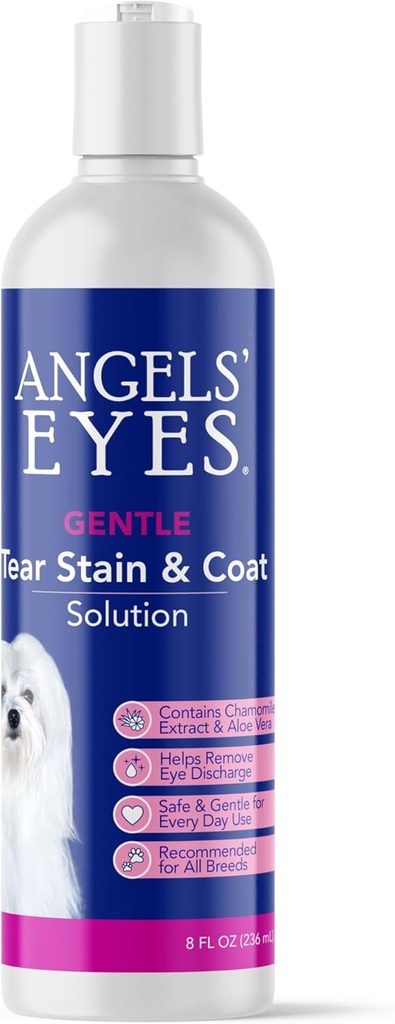 ANGELS' EYES Gentle Tear Stain Solution for Dogs and Cats | 8 oz Solution for Eye Area and Face | Recharge, Dirt, Tear Stains ve Mucus Stains