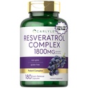 Carlyle Resveratrol Tamam 1800 mg | 180 Capsules | Non-GMO & Gluten Free | Potent Komplek Kompleksi