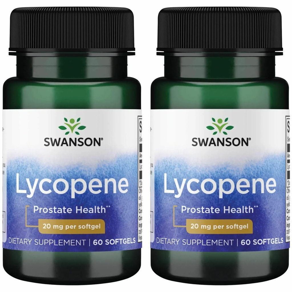 Swanson Lycopene - Prostate Health, Heart Health, & Supports Blood Pressure In The Normal Range - Mens Health Supplement - (60 Softgels) 2 Pack