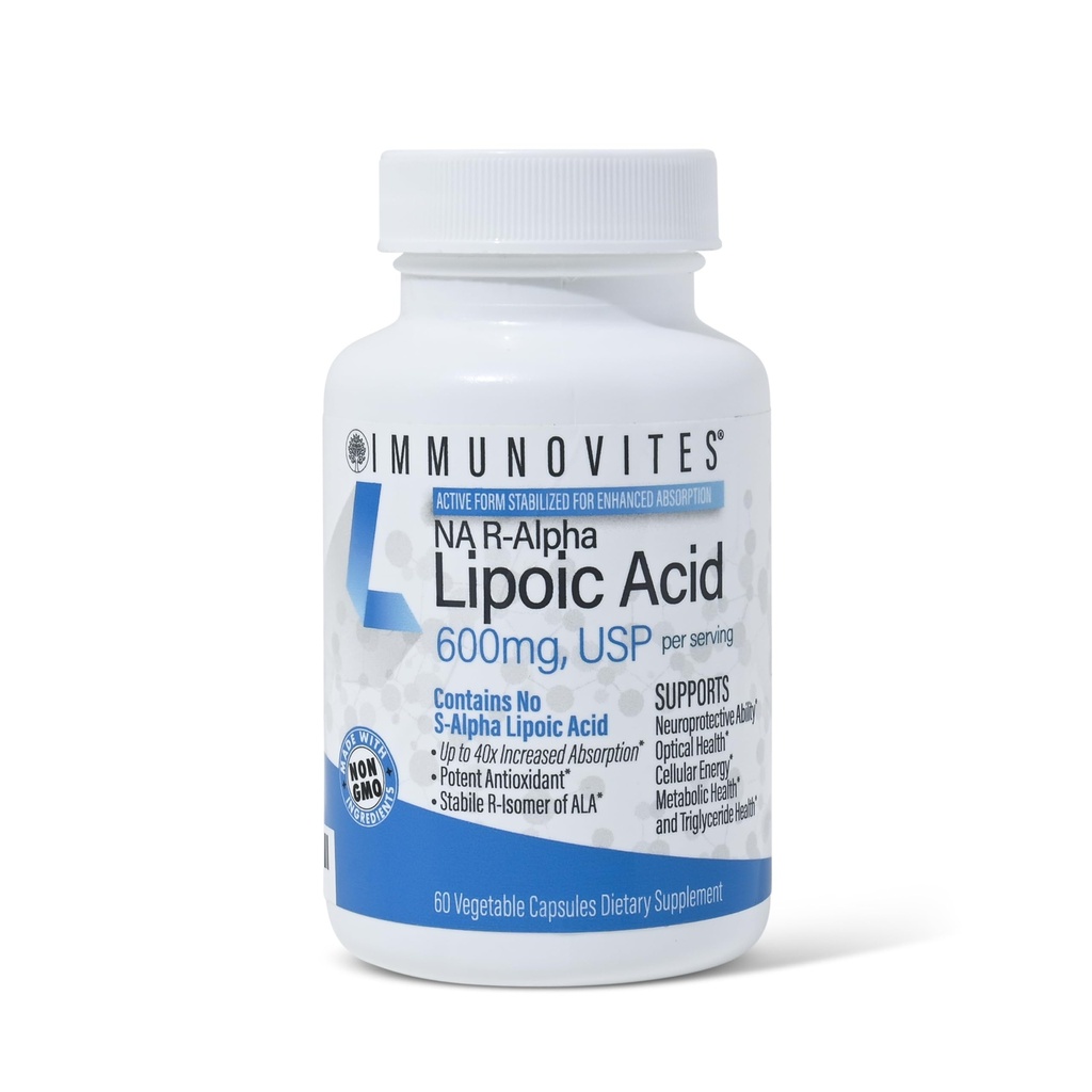 IMROOVITES Stabilized R-Alpha Lipoic Acid ((Real) 600 mg in Servis başına yüksek Potency & up to 40x Artan Aborpsiyon (Na R-ALA) (Na R-LA) (Na R-Lipoate) (1 Şişe)