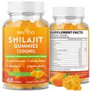 Shilajit Gummies 1000 mg Sugar Free - Shilajit Supplement for Men & Women - High in 85+ Trace Minerals & Fulvic Acid - Energy, Brain, Immunity - 60 Gummies
