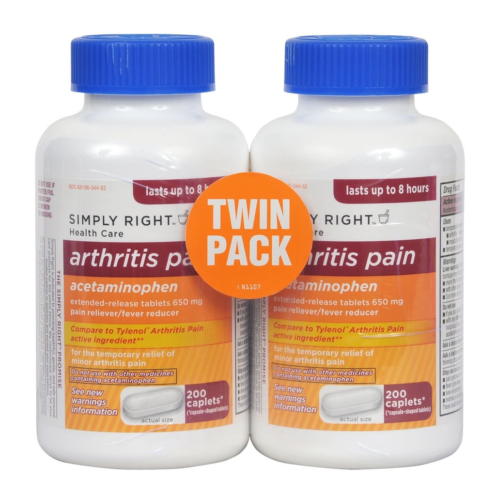 Arthritis Pain Reliever, Genişletilmiş Yayın, Acetaminophen 650 mg, 400 Caplets